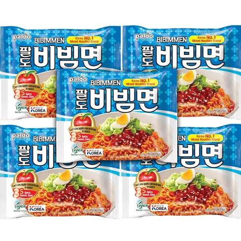 5 pack Paldo Bibim Cold Noodle Instant Ramen