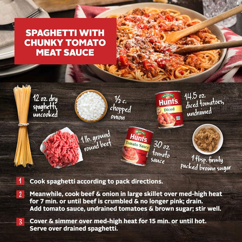 Hunt's Tomato Sauce, 33.5 oz, 6 Pack