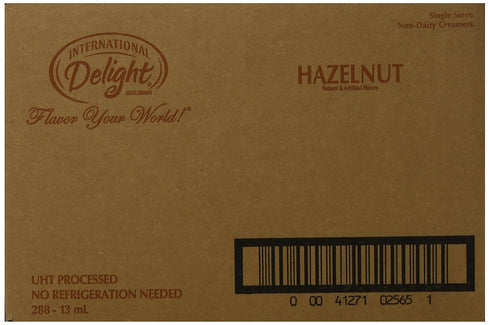 Packages, 288 Count, International Delight, Hazelnut Liquid Creamer, Single-Serve Shelf Stable Non-Dairy Flavored