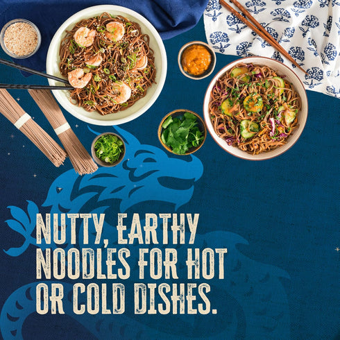 8.8oz (Pack 3) 3 Pack Blue Dragon Dried Soba Noodles - of - Traditional Buckwheat & Wheat Flour Noodles - Versatile