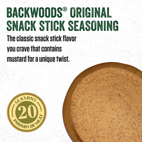 20 1 2.7 Package Packet LEM Products Backwoods Original Snack Stick Seasoning Sausage Kit, Ideal for Wild Game, Seasons