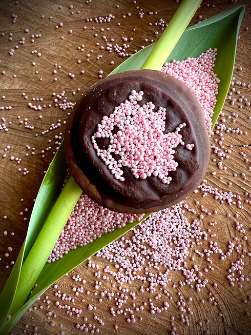 Sweet Evas SHIMMER Large,1.5 METALLIC PINK PEARL NONPAREILS- Dairy Free,Vegan,Soy Free,Nuts