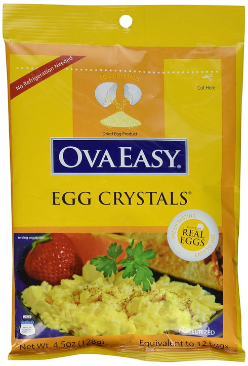 Ova Easy Dehydrated Egg Crystals Powdered Eggs Made From All-Natural Ingredients Easy-To-Prepare