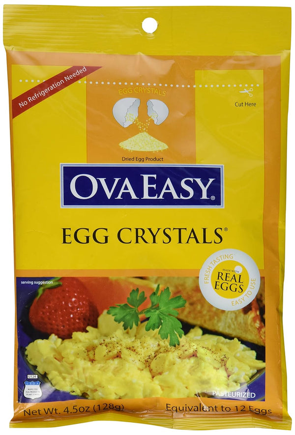 Ova Easy Dehydrated Egg Crystals Powdered Eggs Made From All-Natural Ingredients Easy-To-Prepare