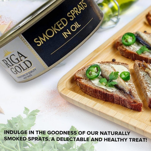 8.4 (Pack 6) Riga Gold Shproti, Sprats in Oil, ounces