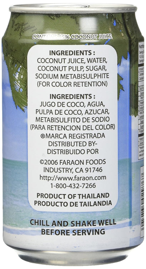 10.5 (Pack 24) FARAON Coconut Juice, Ounce