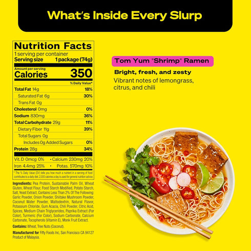 immi Pack 6-Pack Variety Ramen Spicy Beef, Black Garlic Chicken & Tom Yum Shrimp Vegan, High Protein Ramen Noodles Low
