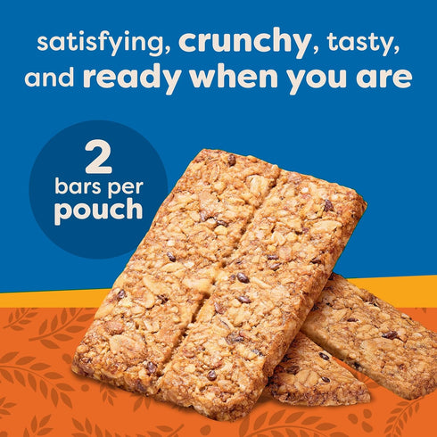 7oz (10 Nutri-Grain Crunchy Honey Oat Flax Bars, Fiber Bars, Whole Grain, Box Bars)