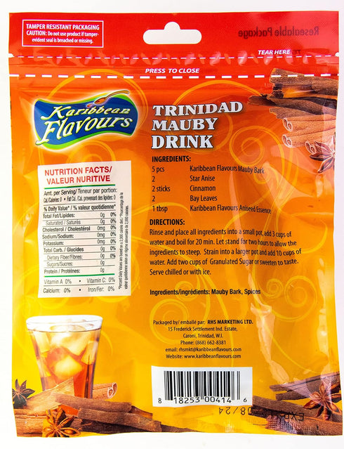 Mauby Bark and Spices - Single 3 Oz Pack, Mavi, Maby, Bitter Bark, Makes Cool Refreshing Beverage