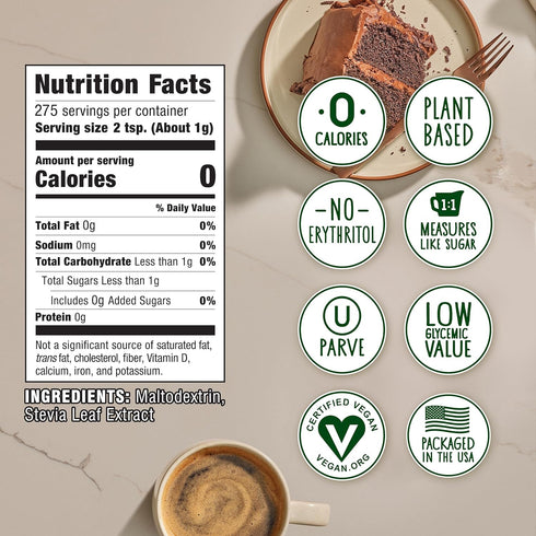 Stevia In The Raw 9.7Oz Bag, Plant-Based Zero Calorie Sweetener, Sugar-Free Baking Substitute, Vegan, Gluten-Free
