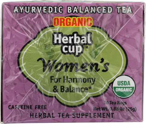 Herbal Cup Ayurveda Women's Tea, Organic Harmony & Balance, No Caffeine, 16 Count, Pack of 1