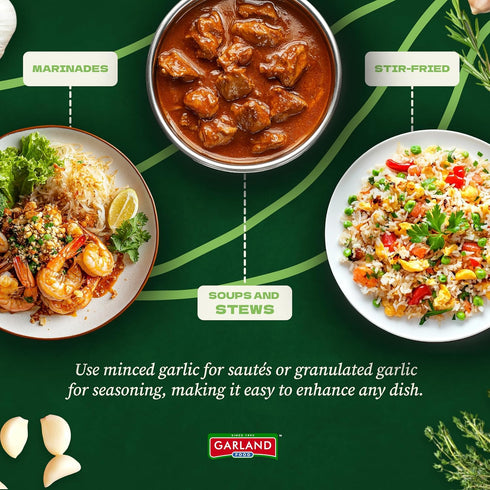 9.5 oz Garland Food Squeezable Organic Minced Garlic Made in the USA - Fresh Flavor, Convenience, and Nutritional Power