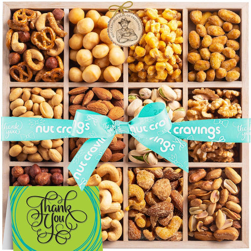 NUT CRAVINGS Gourmet Collection - Thank You Appreciation, Nuts Gift Basket with