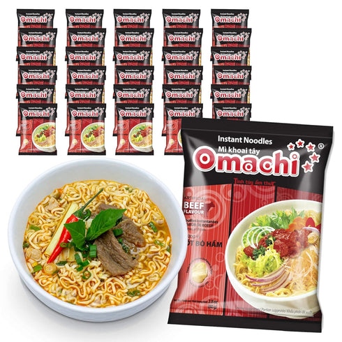 Masan Pack 30) OMACHI Golden Potato Noodles - Beef Stew Flavor - Made with Natural Ingredients (Beef Stew