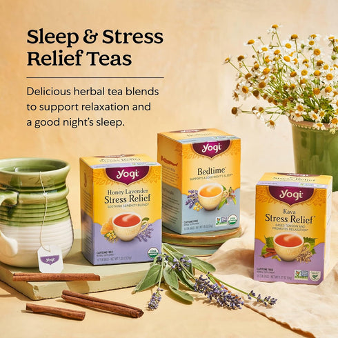 Pack 16 Pack (3 Packs) Yogi Tea Relaxation & Stress Relief Variety - Tea Bags per - Relaxing Tea Sampler - Includes