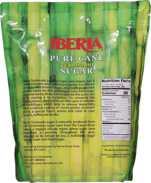 2 lb Iberia Pure Cane Raw Turbinado Sugar