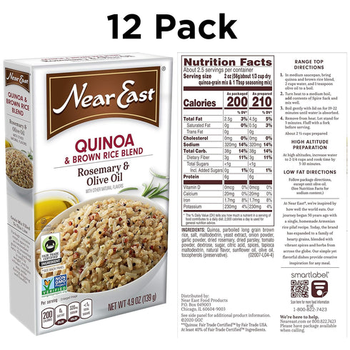 4.9 (Pack 6 Quaker Near East Quinoa and Brown Rice Blend, Rosemary and Olive Oil Ounce of Boxes)