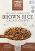 One Degree Organic Foods Sprouted Brown Rice Cacao Crisp, 10 Ounce (Pack