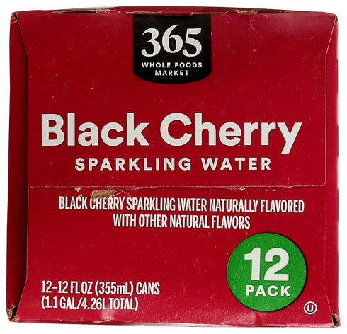 365 12pk, 12 Oz by Whole Foods Market, Black Cherry Sparkling Water Fl