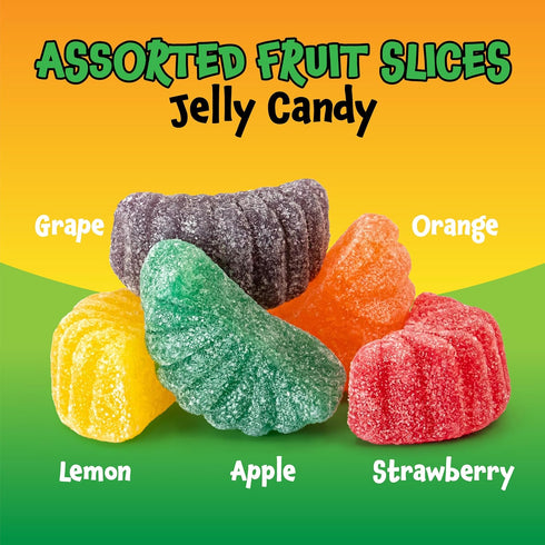 2 Pack (65 Count) Fruit Slices - Pound Bulk - Assorted Fruit Jelly Candy - Unwrapped Wedges - Old Fashioned Jelly Candy