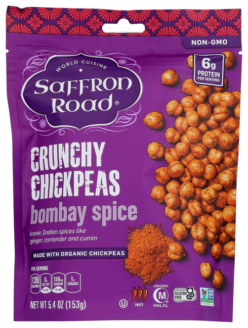 Saffron Road Bombay Spice Crunchy Chickpea Snack, 6oz - Gluten Free, Vegan