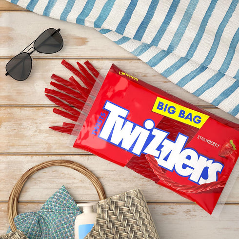 32 oz TWIZZLERS Twists Strawberry Flavored Licorice Style, Chewy Candy Big Bag