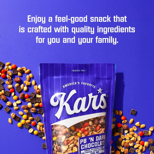 2 oz (Pack 12), Kars Nuts Peanut Butter N Dark Chocolate Trail Mix, Resealable Pouch of Gluten-Free Trail Mix Snack