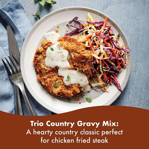 Country 22 oz Trio Gravy Mix, Sausage, Holiday Roasts, Dehydrated, Just Add Water, Bag