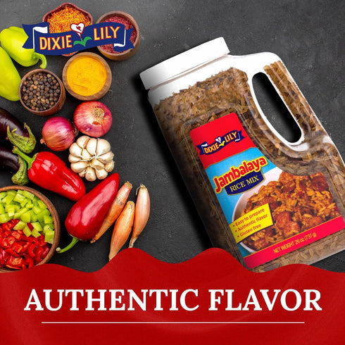26oz, 2 Pack Dixie Lily Jambalaya Rice Mix - Long Grain Parboiled Rice with Bell Peppers, Onion & Spices, Enriched