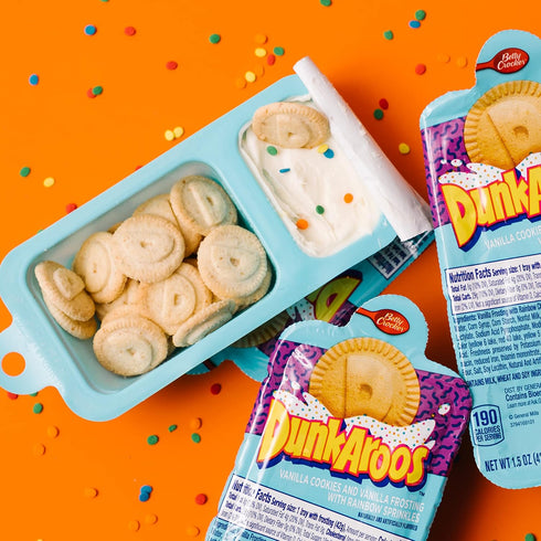 6 Dunkaroos Vanilla Cookies and Vanilla Frosting with Rainbow Sprinkles, ct