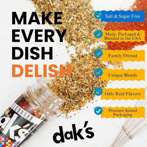 DAK's Spices Steakhouse Seasoning Blend For Meats | 100% Salt & Sugar Free | Premium & Healthy Seasoning | MSG Free, Preservative Free, Potassium Free | Low Carb & Keto Friendly | Perfect for Clean Eating & Adding Flavor to Recipes | 1.5 oz