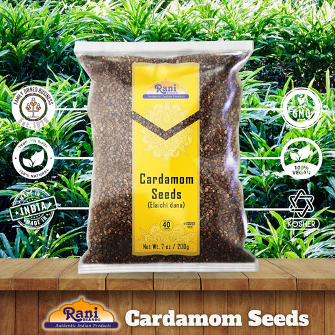 Rani Cardamom (Elachi) Decorticated Seeds, Indian Spice 7oz (200g), All Natural & Vegan
