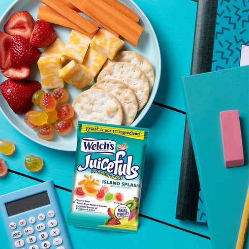 Pack, 1 oz (Pack 14) Welch's Juicefuls Juicy Fruit Snacks, Berry Blast & Island Splash, Fruit Gushers, Bulk Individual