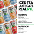 12-Pack, 16 Oz Ryl Iced Tea, Variety Best Sellers (Half & Half/Sweet tea/Peach/Raspberry) Zero Sugar, Antioxidant
