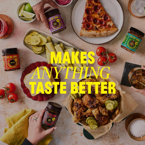 6oz (Pack 4) FLYBYJING Chili Crisp Bundle: Four Premium Chili Sauces Good on Noodles, Proteins, Veggies & Everything