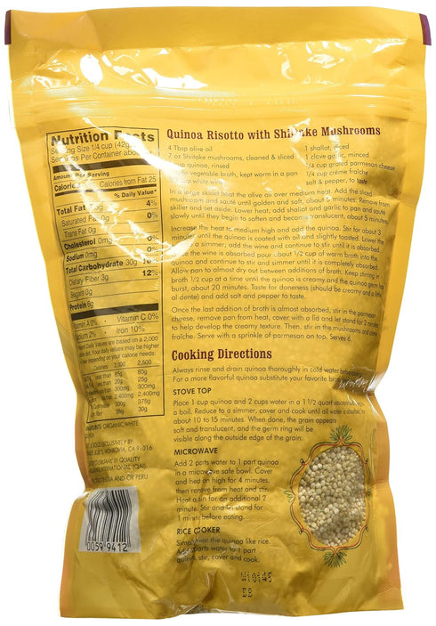 16 oz. Trader Joe's Organic White Quinoa - - Gluten Free Vegetarian Vegan