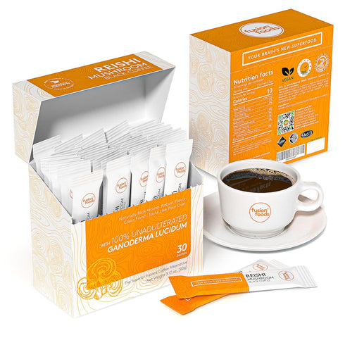 30 counts Reishi Mushroom Black Coffee by fusion foods | All Natural Unadulterated Reishi Mushroom Ganoderma | Robust