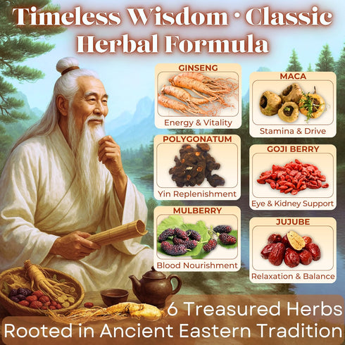 Dr. Lus Organic Ginseng Five Treasures Tea Kidney Tea | Ginseng Six Treasures tea for Kidney Cleanse Detox & Repair
