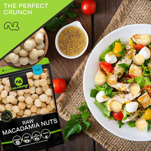 (16oz 1 LB) Packed NUT CRAVINGS - Raw Macadamia Nuts, Unsalted, Shelled, - Fresh in Resealable Bag - Kosher Healthy
