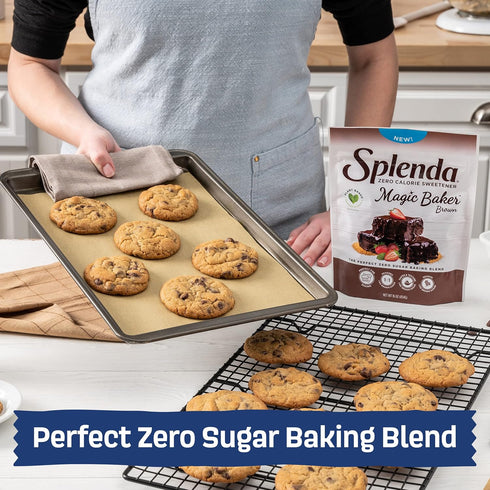 SPLENDA Magic Baker Brown Zero Calorie Plant-Based Baking Blend with Stevia, Erythritol, and Allulose (1lb).