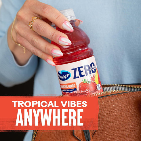 10 Oz 6 Count (Pack 4) Ocean Spray ZERO Sugar Strawberry Mango Juice Drink, Strawberry Mango Juice Drink Sweetened