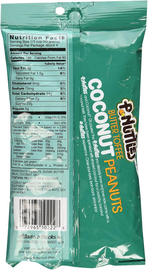 Adams & Brooks, Inc. 5.5 P-Nuttles Butter Toffee Coconut Peanuts, Ounce Bag