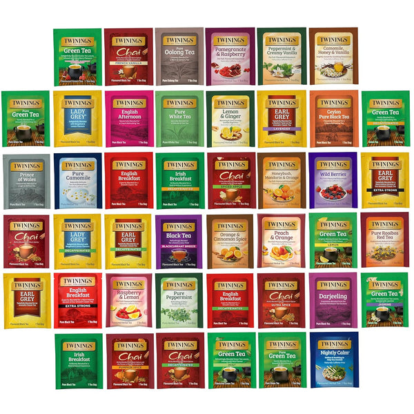 Twinings Tea Bag Sampler Assortment, Variety Pack (44 Count), 44 Unique Flavours