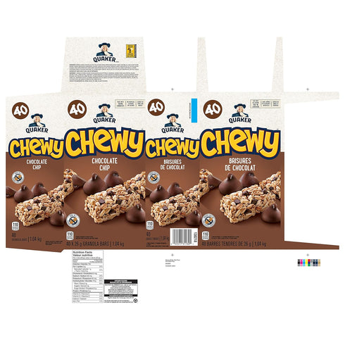 Quaker Chewy 40-Count Chocolate Chip Granola Bars, Peanut Free {Imported from Canada}