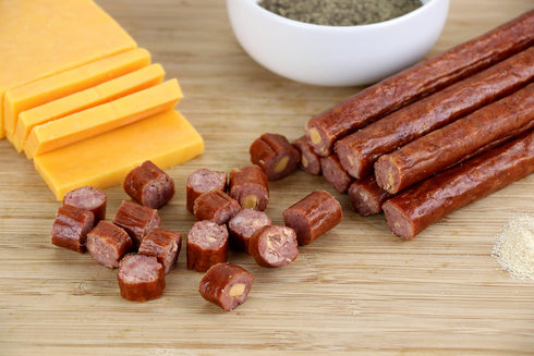 32 (16 packs 2) Wenzels Farm Beef with Cheddar Sticks Snack Sticks Flavorful, Naturally Smoked High Protein, Low Carb