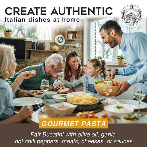 17.6 oz (500 Pack 1 Morelli Bucatini Pasta Noodles - Premium Organic Italian Pasta from Italy - Handcrafted, Family