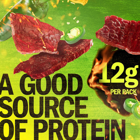 Multipack (10 Pack) 1.25 oz 12g 100% Jack Link's Jalapeo Beef Jerky - Bags - Ready to Eat Real Meat Protein Snacks