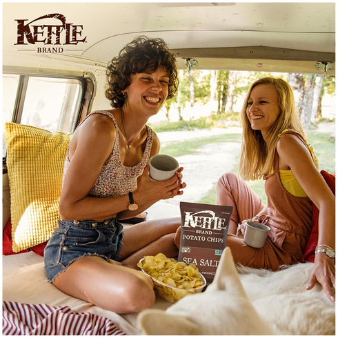 7.5 oz (Pack 12) Kettle Brand Sea Salt Kettle Potato Chips, Gluten-Free, Non-GMO, Bag