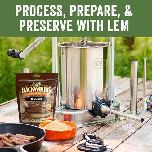 20 1 4.8 Package LEM Products Backwoods Bratwurst Fresh Sausage Seasoning Kit, Ideal for Wild Game and Domestic Meat