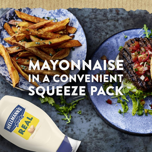 20 oz (Pack 2) Hellmann's Real Mayonnaise Real Mayo Squeeze Bottle For a Rich Creamy Condiment Gluten Free, Made